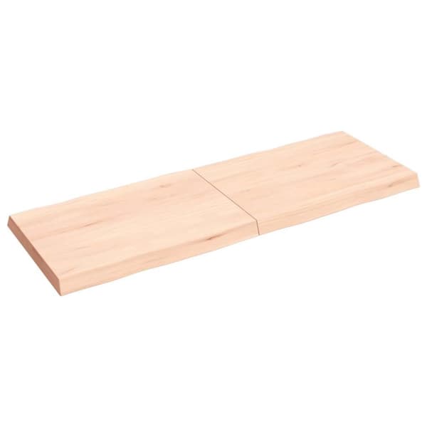 Bordsskiva 140x50x(2-6) cm obehandlad massiv ek levande kant