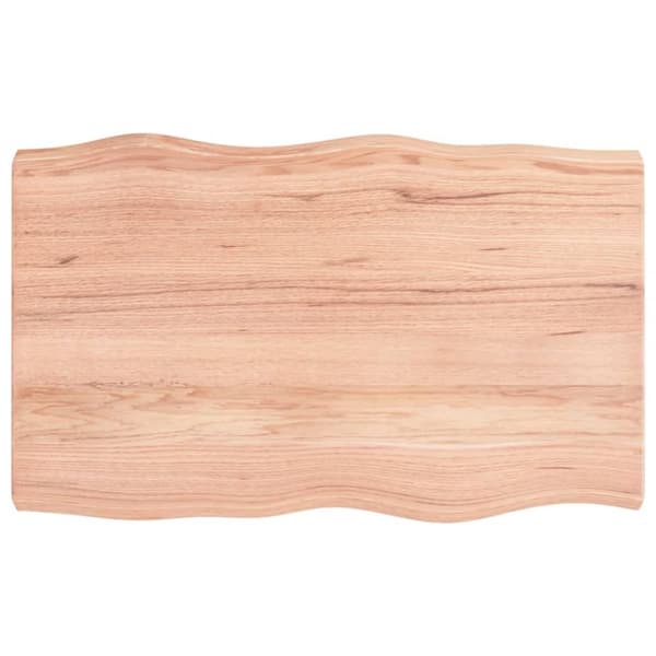 Bordsskiva ljusbrun 80x50x(2-6) cm massivt trä levande kant