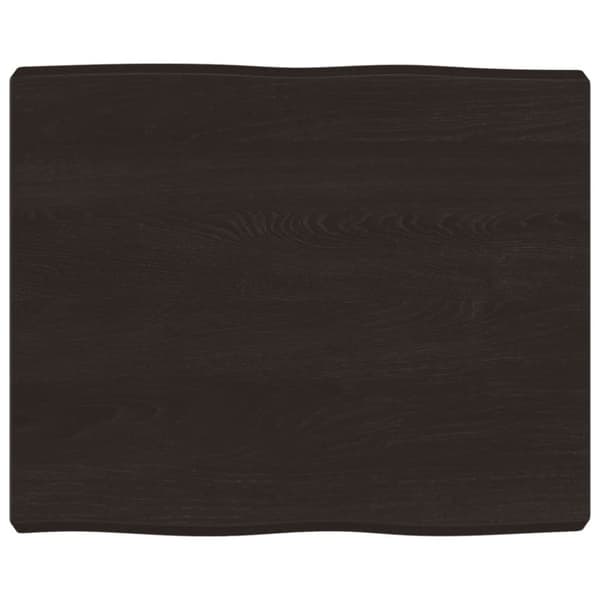Bordsskiva mörkbrun 60x50x(2-6) cm massivt trä levande kant