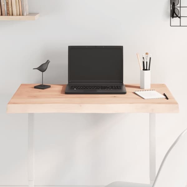 Bordsskiva 80x40x(2-4) cm obehandlad massiv ek levande kant