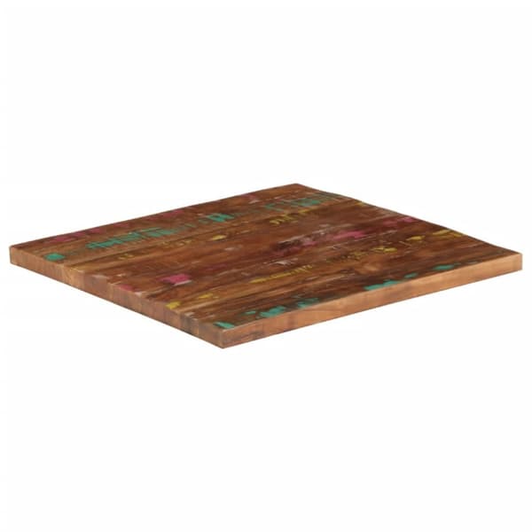 Bordsskiva 80x80x3,8 cm fyrkantig massivt återvunnet trä