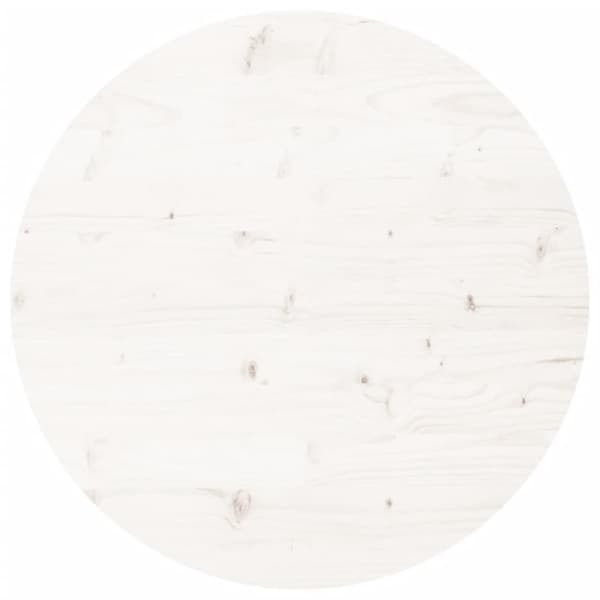Bordsskiva rund vit Ø90x3 cm massiv furu