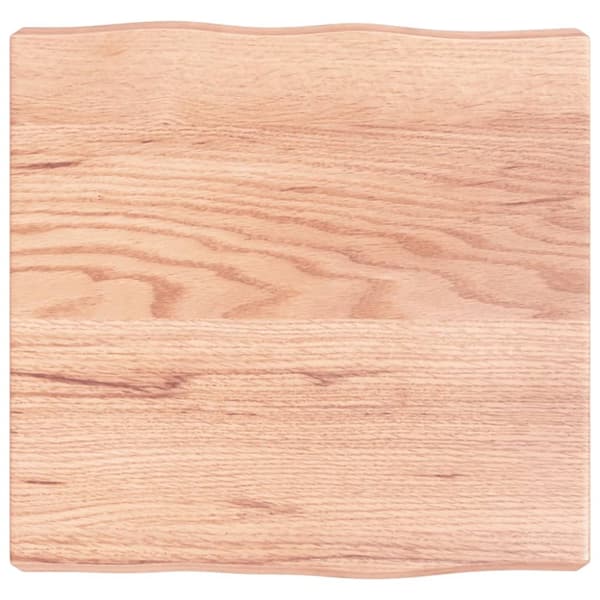Bordsskiva ljusbrun 40x40x(2-6) cm massivt trä levande kant