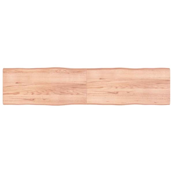 Bordsskiva ljusbrun 220x50x(2-6) cm massivt trä levande kant