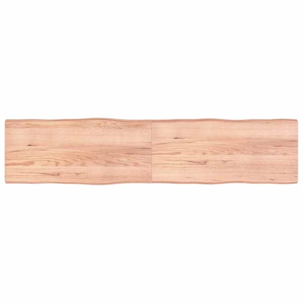 Bordsskiva ljusbrun 220x50x(2-6) cm massivt trä levande kant
