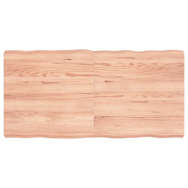Bordsskiva ljusbrun 120x60x(2-6) cm massivt trä levande kant