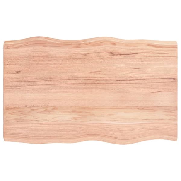 Bordsskiva ljusbrun 80x50x(2-4) cm massivt trä levande kant