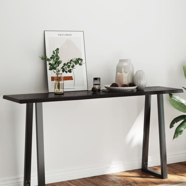 Bordsskiva mörkbrun 160x40x(2-4) cm massivt trä levande kant