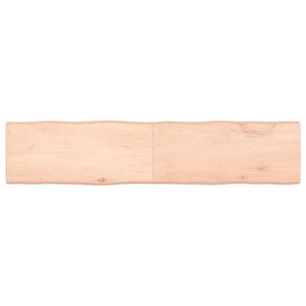 Bordsskiva 180x40x(2-6) cm obehandlad massiv ek levande kant
