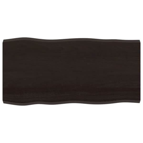 Bordsskiva mörkbrun 100x50x(2-4) cm massivt trä levande kant