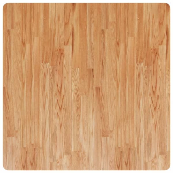 Fyrkantig bordsskiva ljusbrun 90 x 90 x 4cm behandlad massiv ek