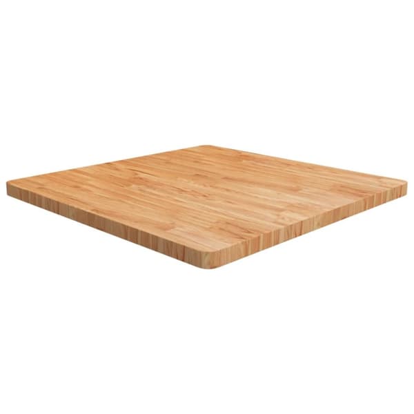 Fyrkantig bordsskiva ljusbrun 90 x 90 x 4cm behandlad massiv ek