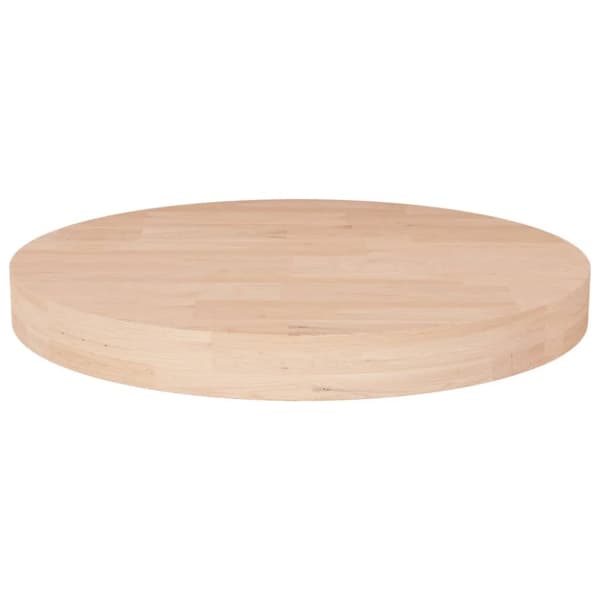 Rund bordsskiva Ø40x4 cm obehandlad massiv ek