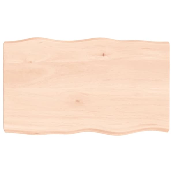 Bordsskiva 100x60x(2-6) cm obehandlad massiv ek levande kant
