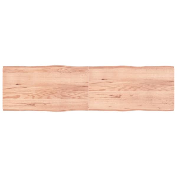Bordsskiva ljusbrun 220x60x(2-6) cm massivt trä levande kant