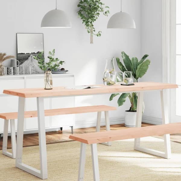 Bordsskiva 180x60x(2-6) cm obehandlad massiv ek levande kant