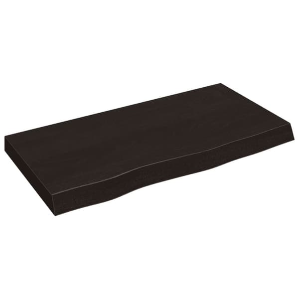 Bordsskiva mörkbrun 80x40x(2-6) cm behandlad massiv ek