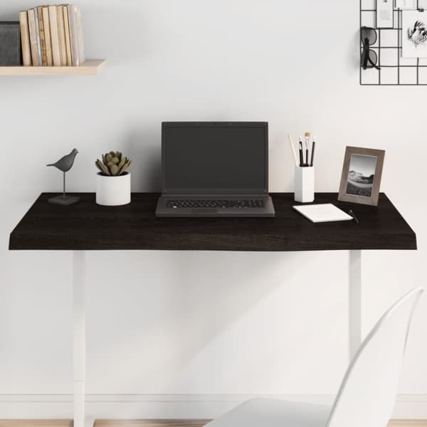 Bordsskiva mörkbrun 100x40x(2-4) cm behandlad massiv ek