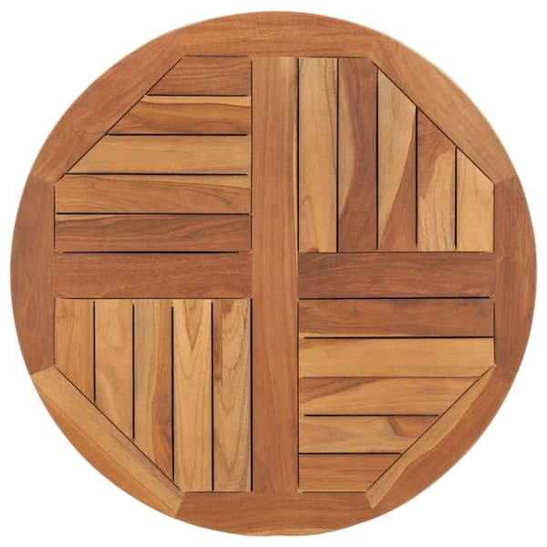 Bordsskiva i massiv teak rund 2,5 cm 70 cm