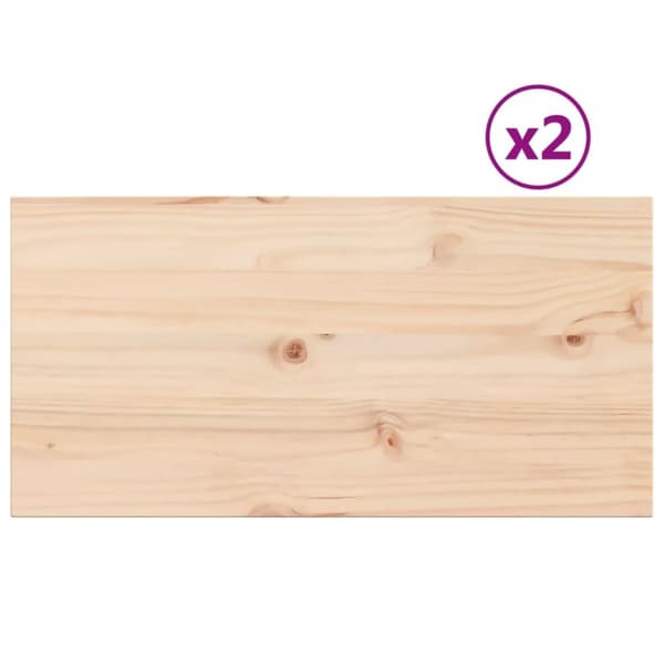 Bordsskivor 2 st 80x40x1,7 cm rektangulär massiv furu