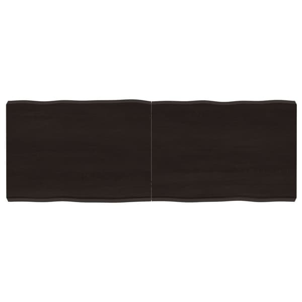 Bordsskiva mörkbrun 140x50x(2-6) cm massivt trä levande kant