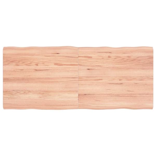 Bordsskiva ljusbrun 140x60x(2-4) cm massivt trä levande kant