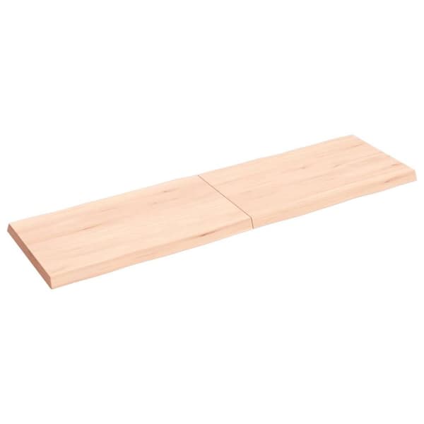 Bordsskiva 140x40x(2-4) cm obehandlad massiv ek levande kant