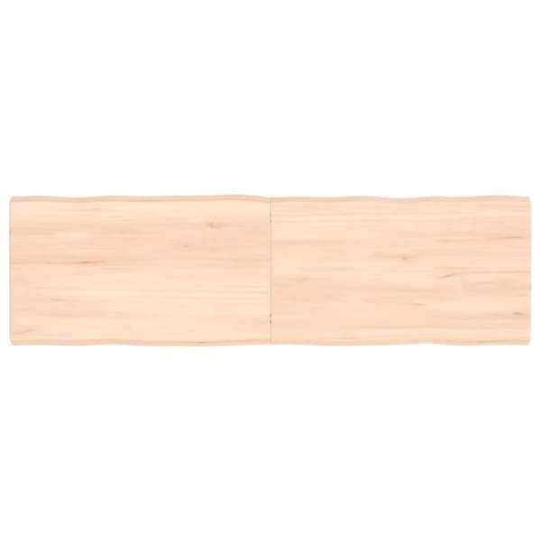 Bordsskiva 140x40x(2-4) cm obehandlad massiv ek levande kant