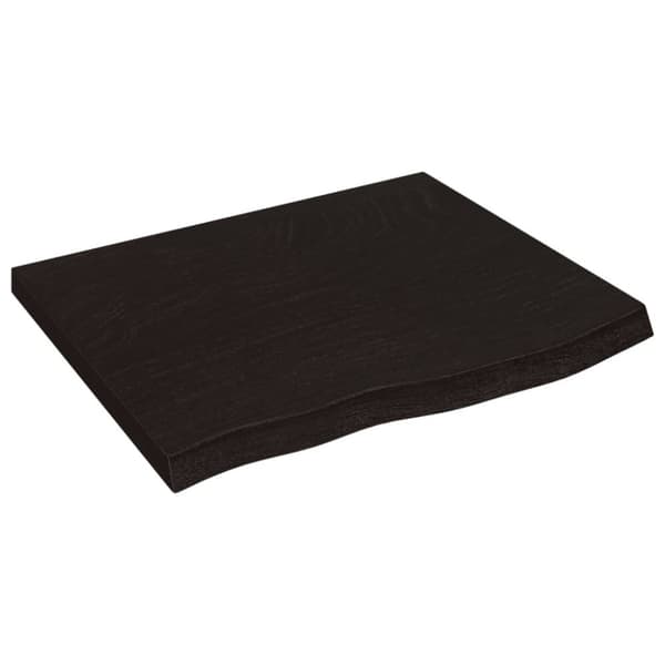 Bordsskiva mörkbrun 60x50x(2-4) cm behandlad massiv ek