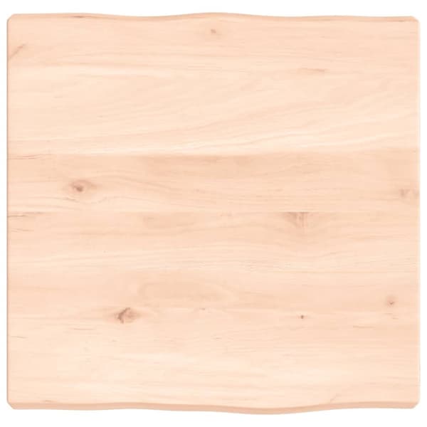 Bordsskiva 40x40x(2-4) cm obehandlad massiv ek levande kant