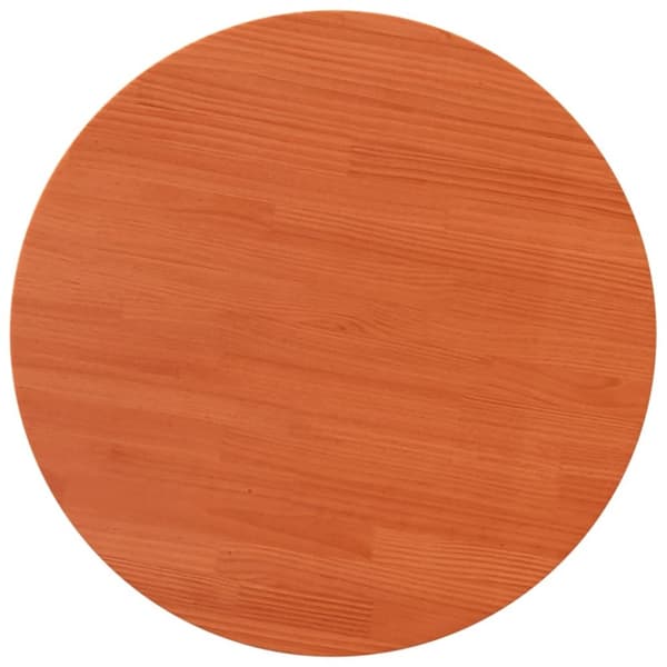 Bordsskiva rund vaxad brun Ø90x2,5 cm massiv furu