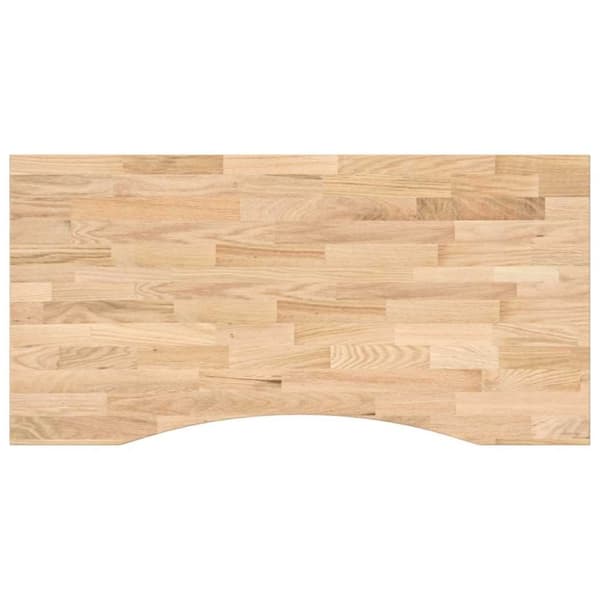 vidaXL Bordplate rektangulær 100x50x2,5 cm ubehandlet heltre eik