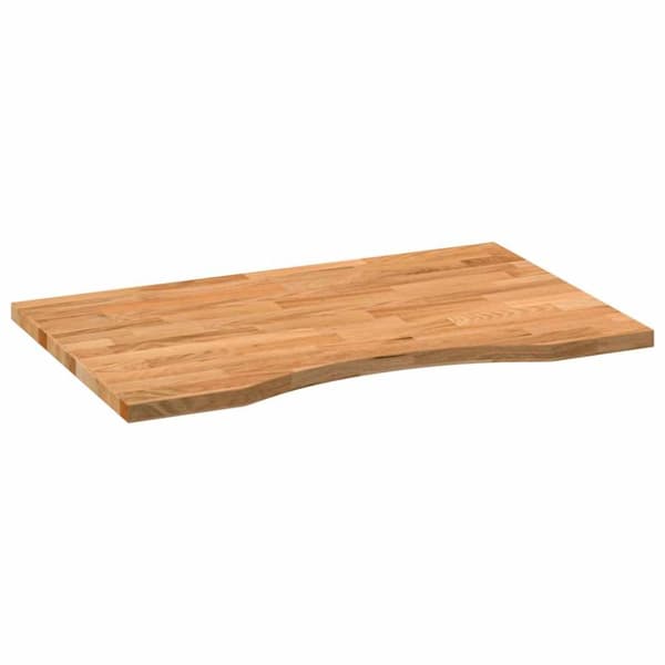 vidaXL Bordsskiva ljusbrun 80x50x2,5 cm massiv ek rektangulär