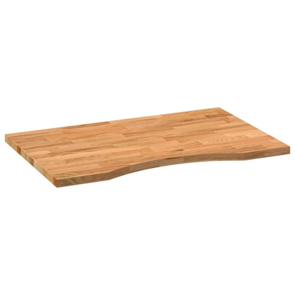 vidaXL Bordsskiva ljusbrun 80x60x2,5 cm massiv ek rektangulär