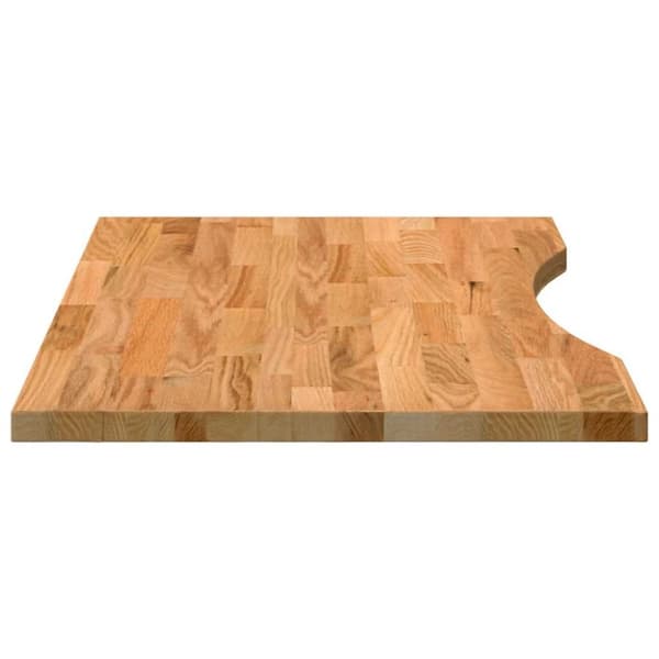 vidaXL Bordsskiva ljusbrun 80x60x2,5 cm massiv ek rektangulär