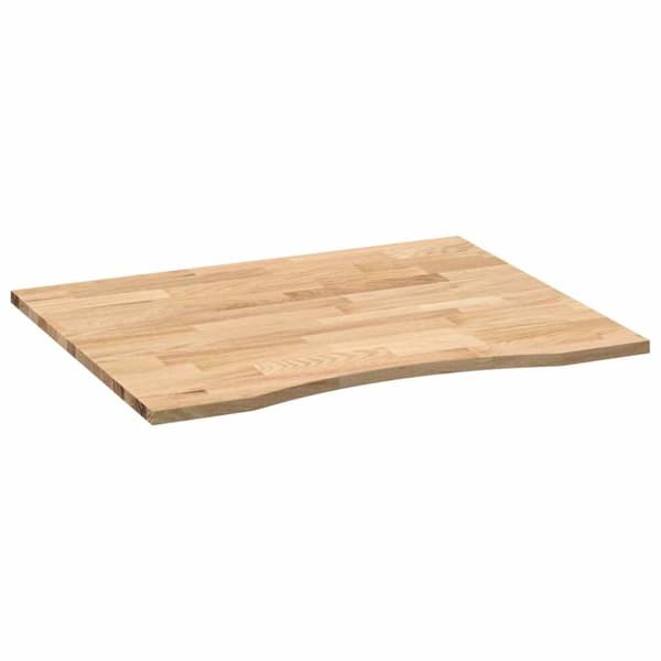 vidaXL Bordplate rektangulær 100x80x2,5 cm ubehandlet heltre eik