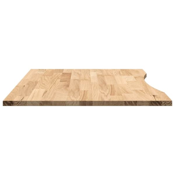 vidaXL Bordplate rektangulær 100x80x2,5 cm ubehandlet heltre eik