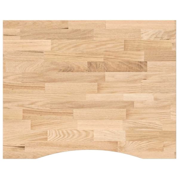 vidaXL Bordplate rektangulær 100x80x2,5 cm ubehandlet heltre eik