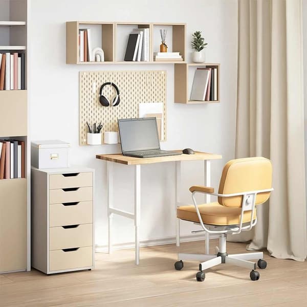 vidaXL Bordplate rektangulær 80x60x2,5 cm ubehandlet heltre eik