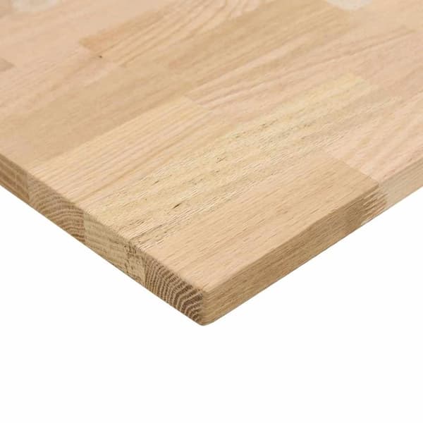 vidaXL Bordplate rektangulær 80x60x2,5 cm ubehandlet heltre eik