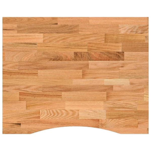 vidaXL Bordplate lysebrun 100x80x2,5 cm rektangulær heltre eik