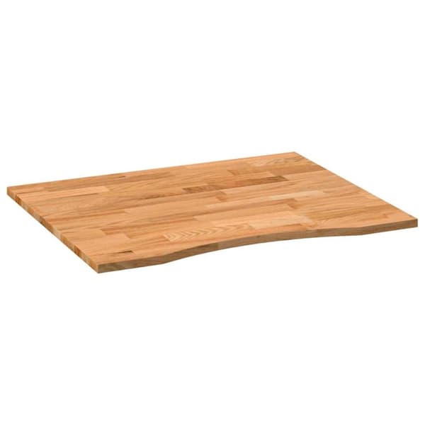 vidaXL Bordsskiva ljusbrun 100x80x2,5 cm massiv ek rektangulär