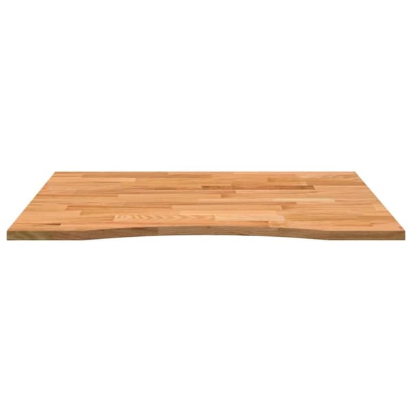 vidaXL Bordsskiva ljusbrun 100x80x2,5 cm massiv ek rektangulär