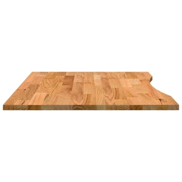vidaXL Bordsskiva ljusbrun 100x80x2,5 cm massiv ek rektangulär