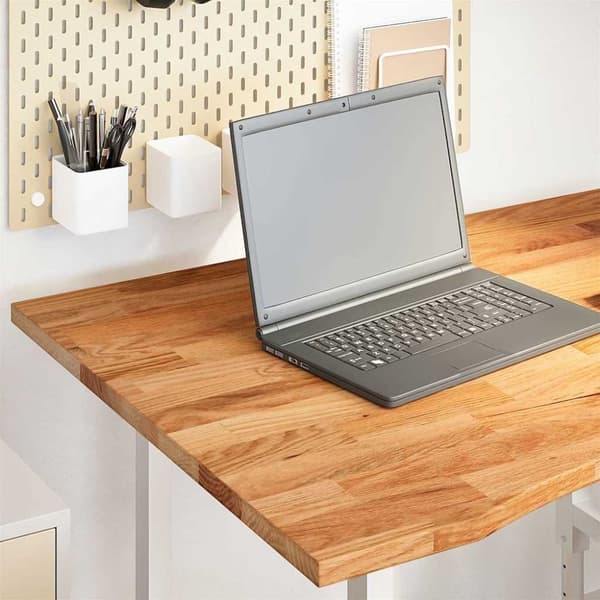 vidaXL Bordplate lysebrun 100x80x2,5 cm rektangulær heltre eik