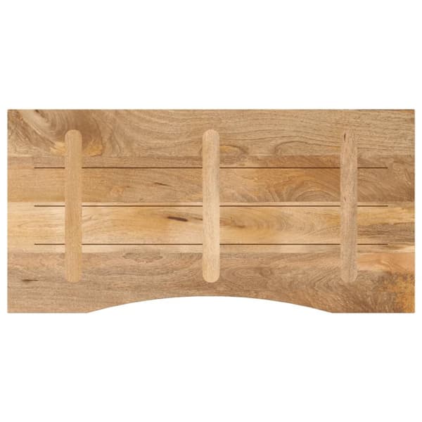bordplade med kurvet form 110x60x2,5 cm ru massivt mangotræ