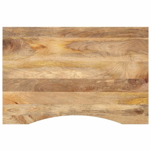 bordplade med kurvet form 80x50x2,5 cm ru massivt mangotræ
