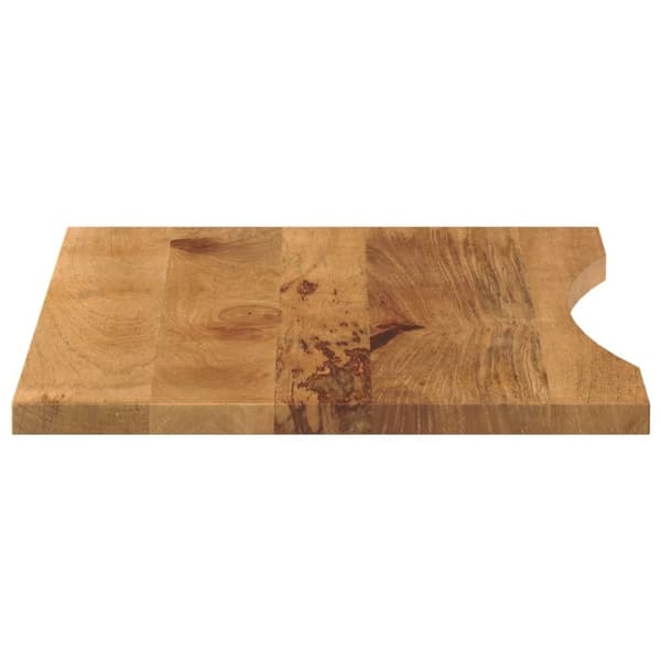 bordplade med kurvet form 90x60x2,5 cm ru massivt mangotræ