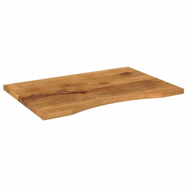 bordplade med kurvet form 90x60x2,5 cm ru massivt mangotræ