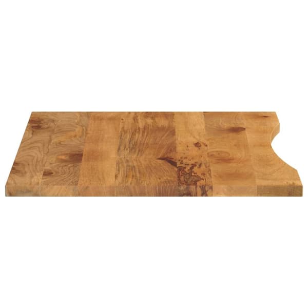 bordplade med kurvet form 100x80x2,5 cm ru massivt mangotræ